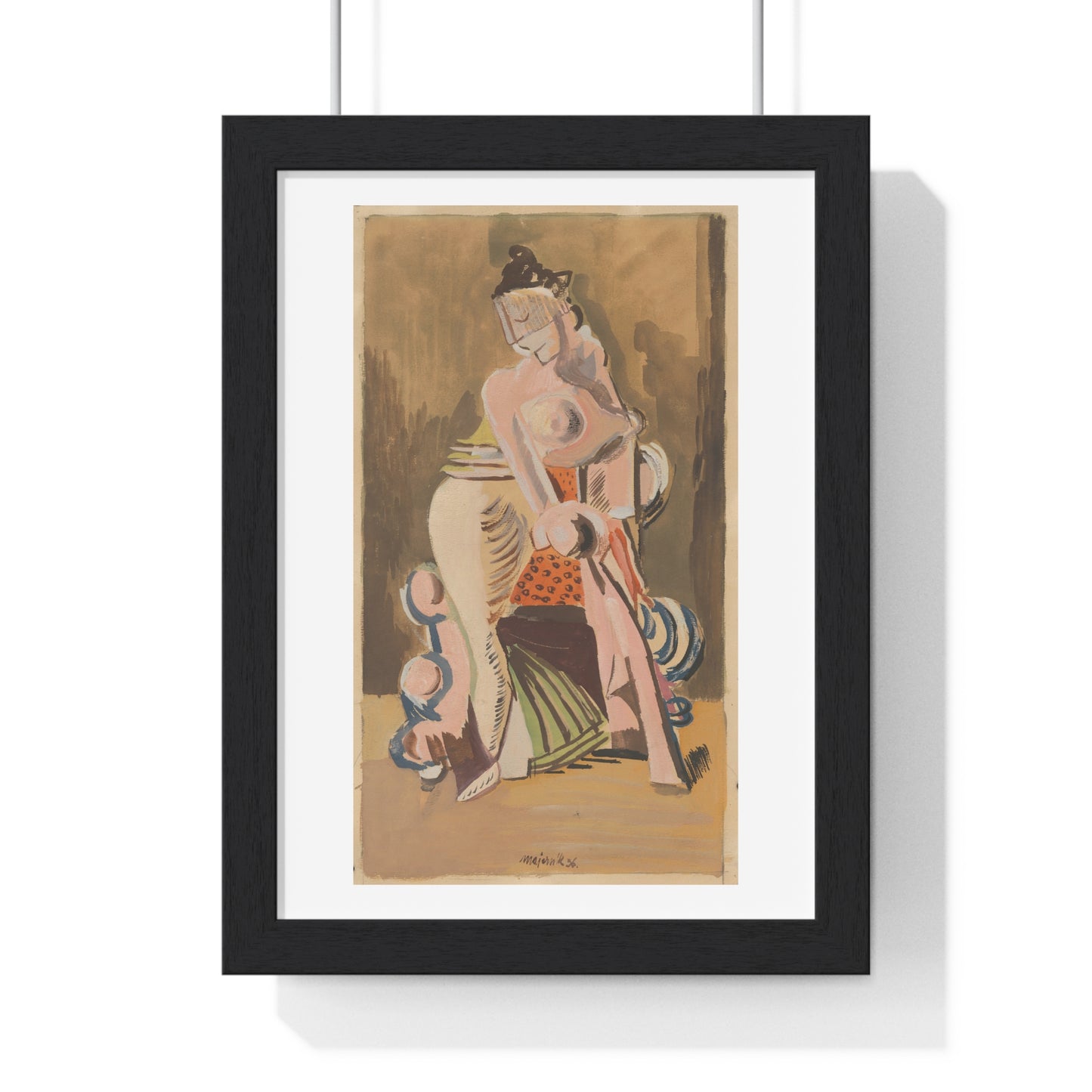 Widow (1936) by Cyprián Majerník, from the Original, Wooden Framed Print