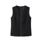 Vireous Round-Neck Sleeveless Vest Summer Fashion Casual Pantsuit