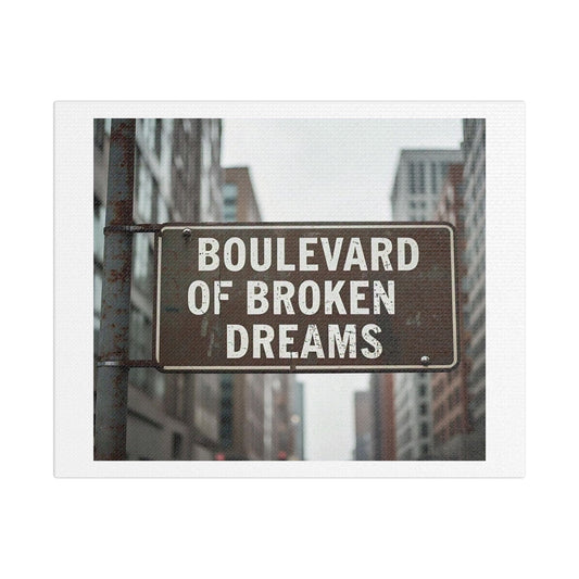 Boulevard of Broken Dreams 'Designed by AI' Art Print on Canvas