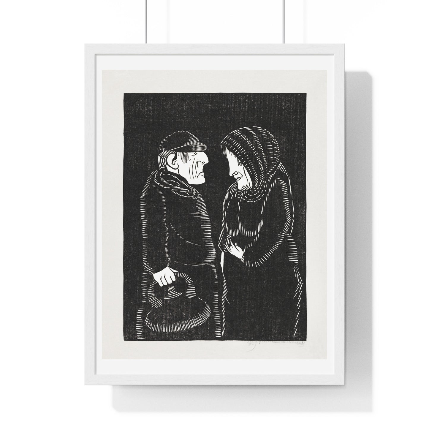 Fantastical Man and Woman 'Fantasie Man en Vrouw' (1929) by Samuel Jessurun de Mesquita, from the Original, Framed Art Print