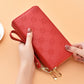 Monogramme Satin Matte Double-Zipper Large Capacity Purse Clutch Bag