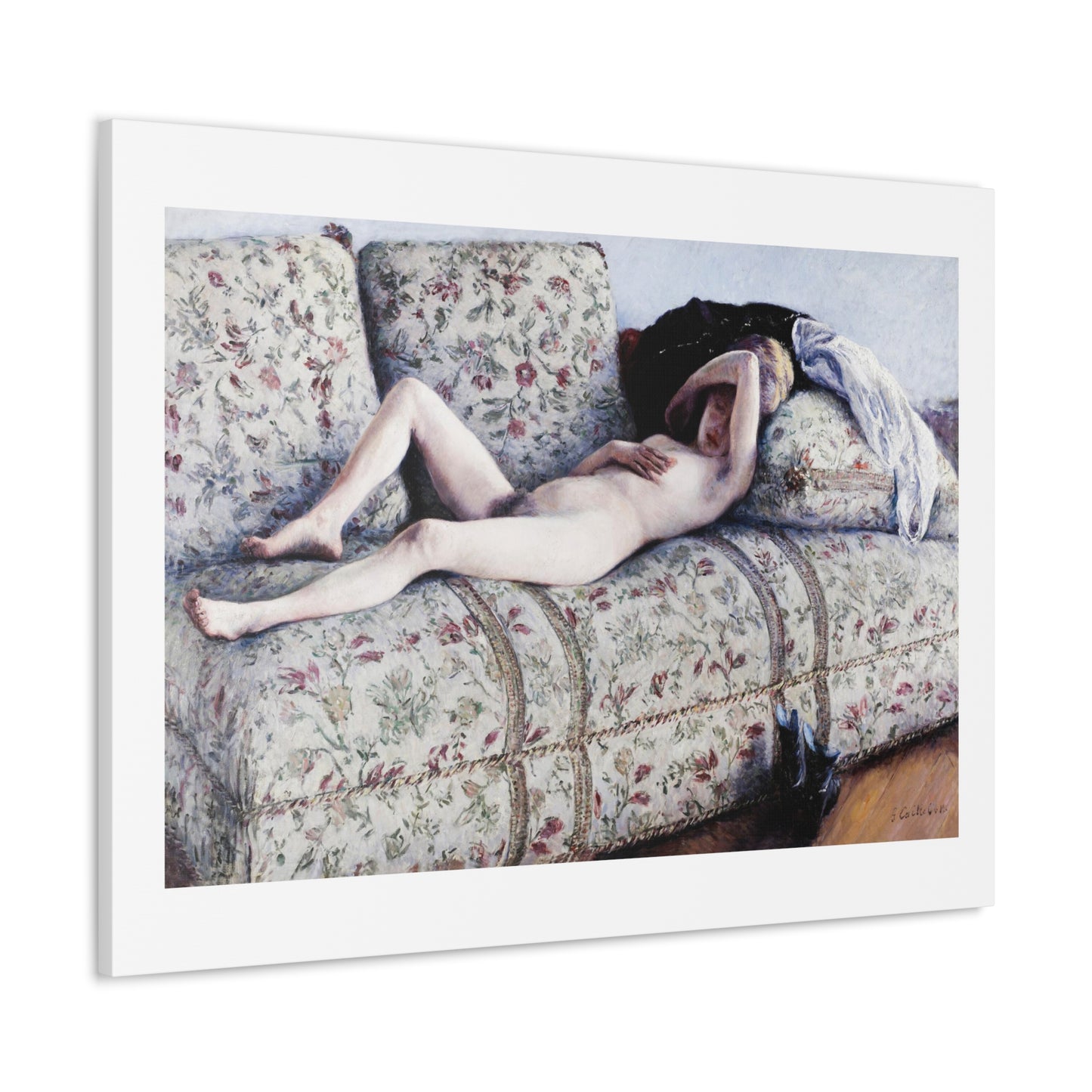 Nude on a Couch (circa 1880) by Gustave Caillebotte, Canvas Art Print from the Original