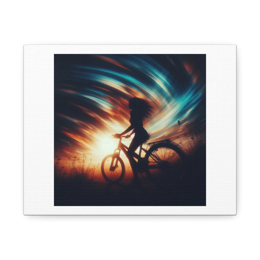 With Pedal Power My Bike Takes Flight into the Boundless Light! Digital Art Print 'Designed by AI' on Canvas