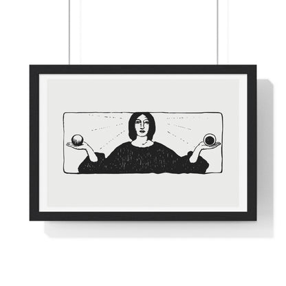 Woman Holding Balls, Religious Vintage Illustration, from the Original, Framed Art Print