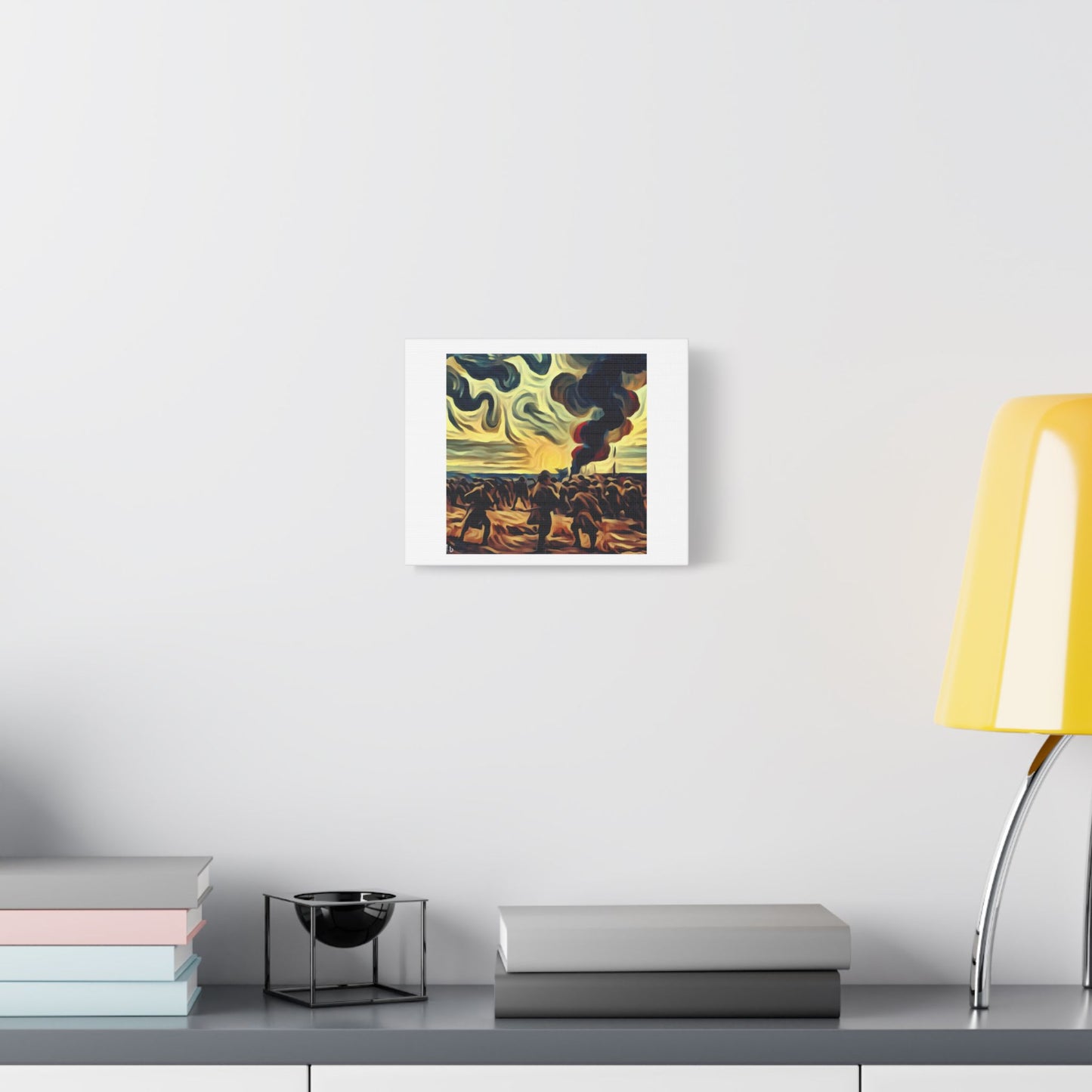 War in the Style of Edvard Munch 'Designed by AI' Art Print on Canvas