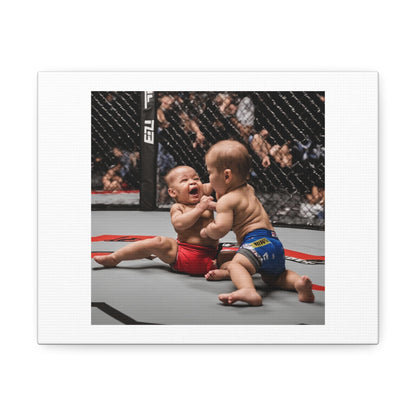 Baby MMA Photorealism 'Designed by AI' Art Print on Canvas