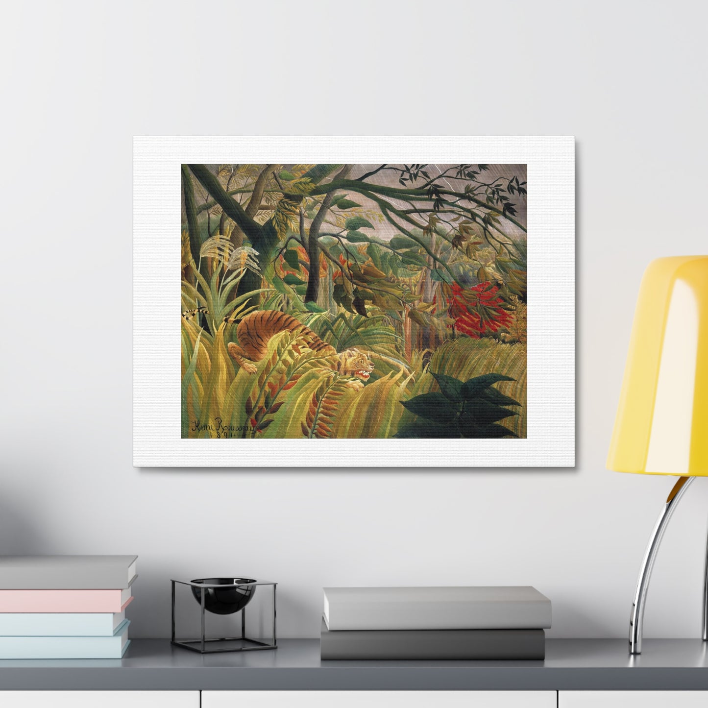 Henri Rousseau's Tiger in a Tropical Storm (1891) Canvas Art Print from the Original