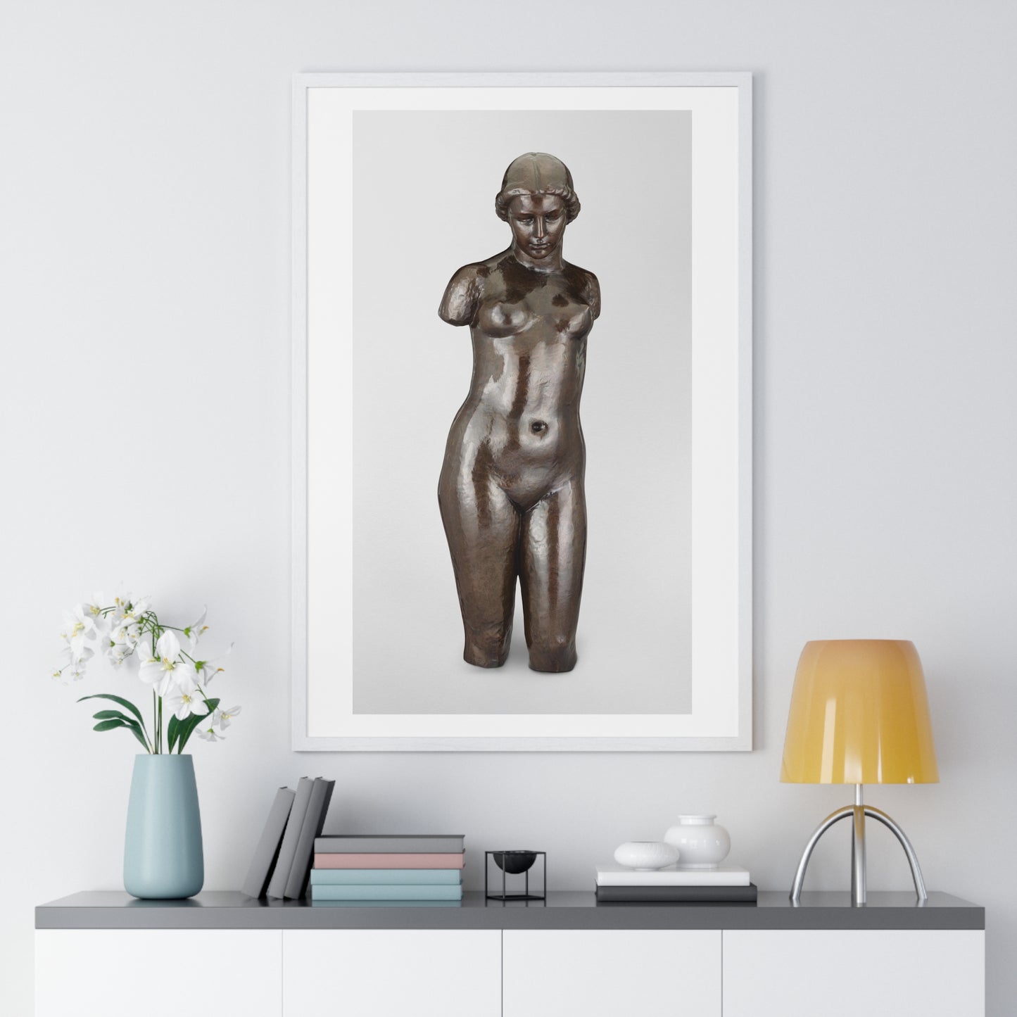 Naked Woman Sculpture 'Torse de Dina' (1943) by Aristide Maillol, from the Original, Framed Art Print