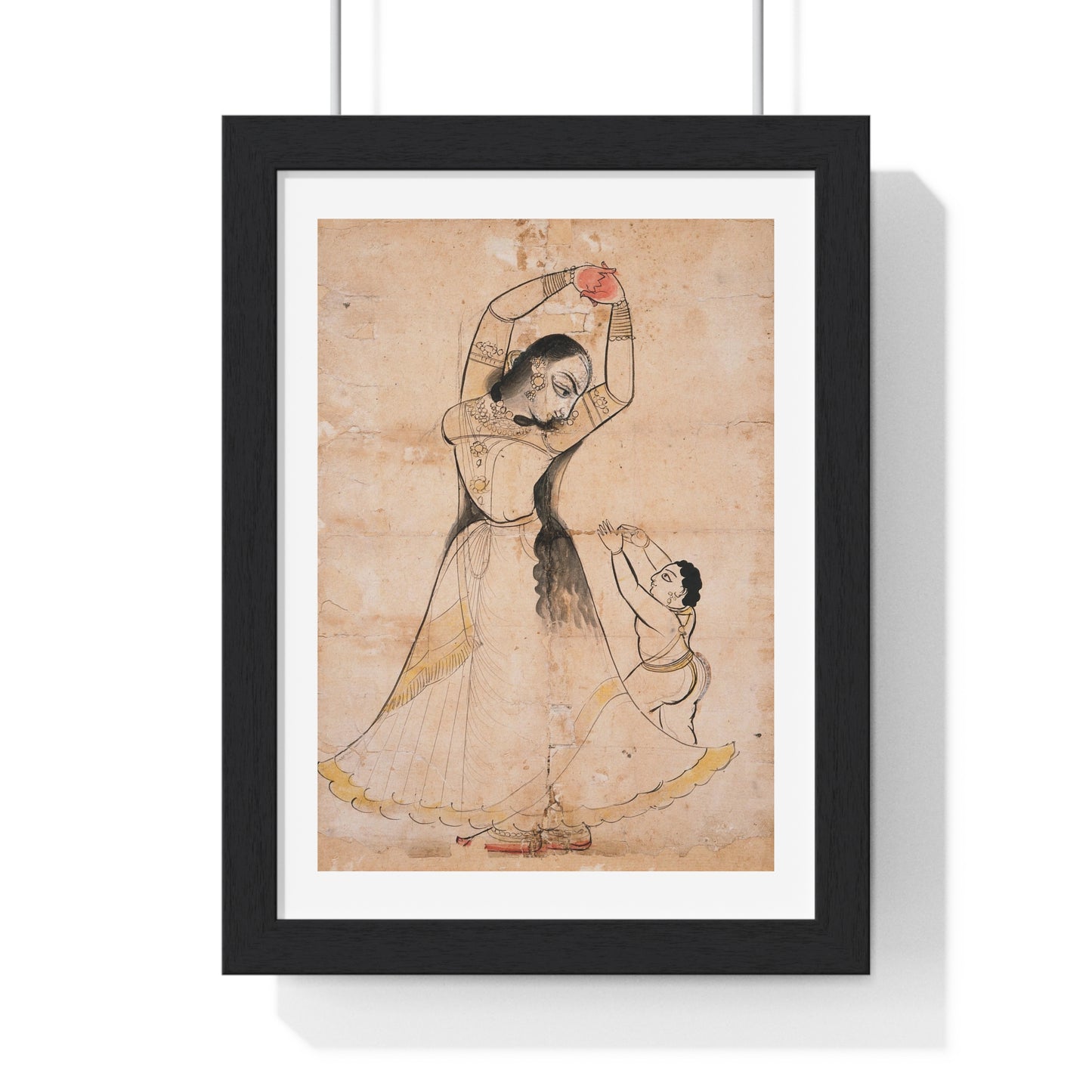 Mother and Child (1900) Ink and Opaque Watercolour by Bagta from the Original, Framed Art Print