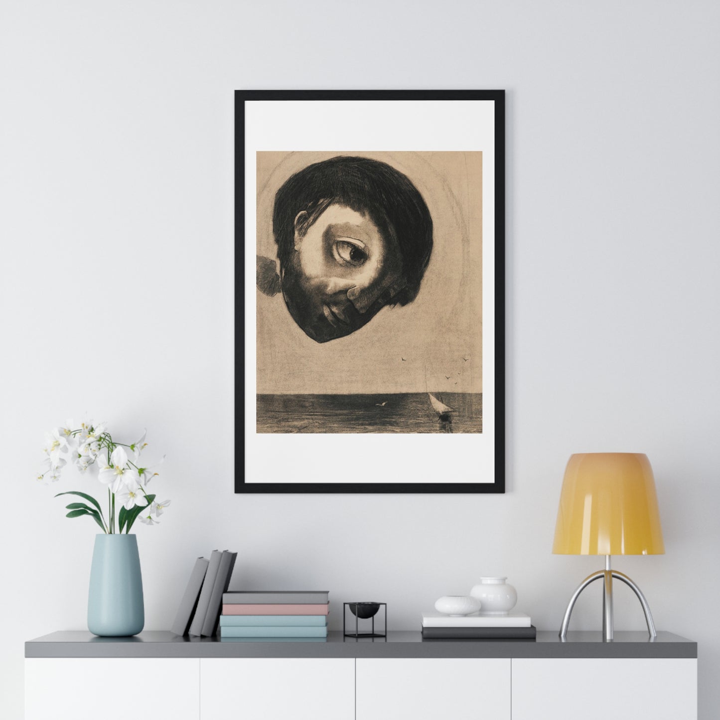 Guardian Spirit of the Waters (1878) by Odilon Redon from the Original, Framed Art Print