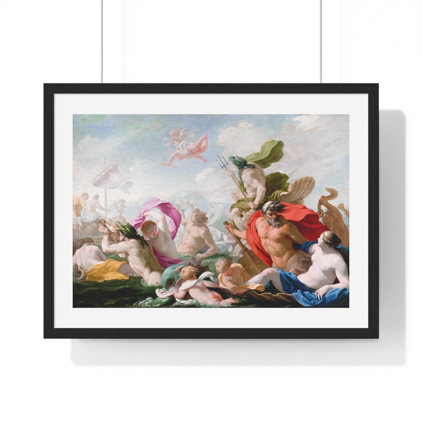 Marine Gods Paying Homage to Love (1636–1638) by Eustache Le Sueur, from the Original, Framed Art Print