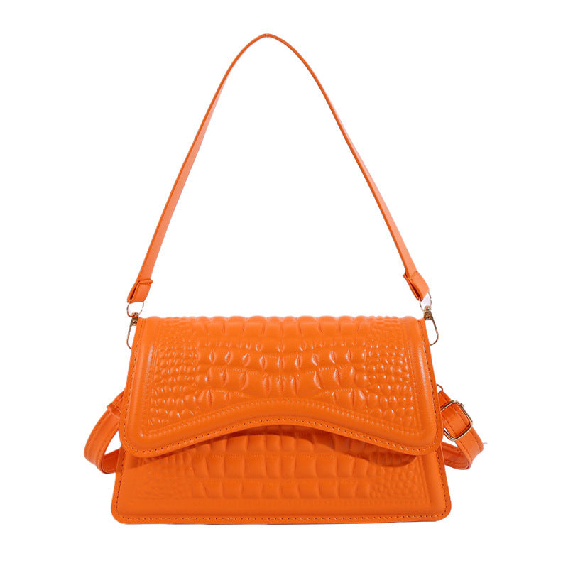 Crocodile Print One Shoulder Crossbody Bag, Candy Colours