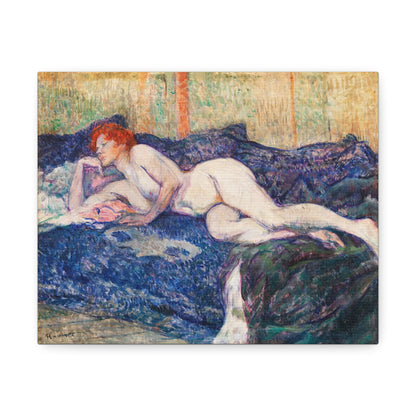 Nude Lying on a Couch (1897) by Henri Toulouse–Lautrec, Art Print from the Original on Canvas