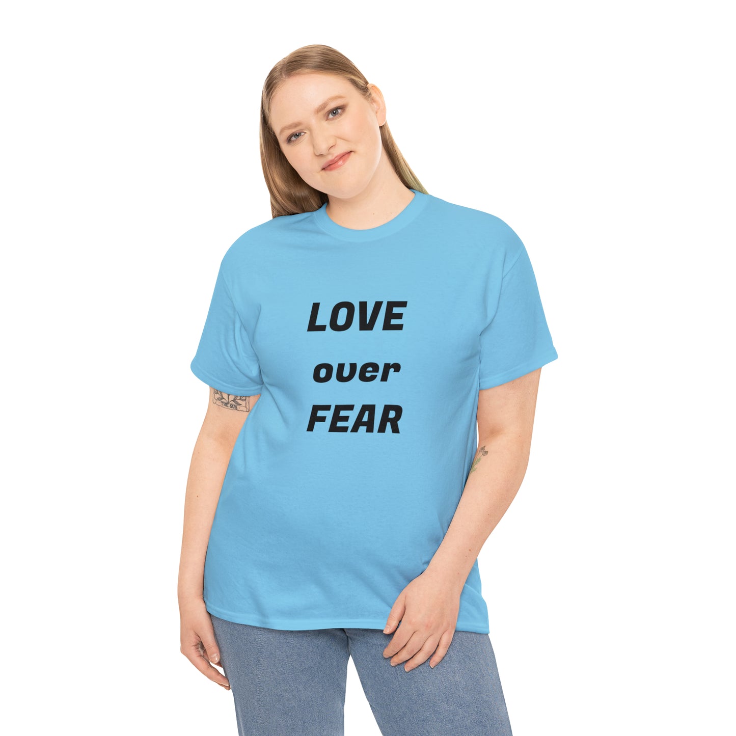 'Love Over Fear' Cotton T-Shirt