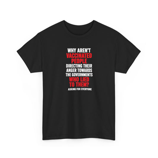 Why Aren't the Vaccinated Directing their Anger Towards Governments T-Shirt