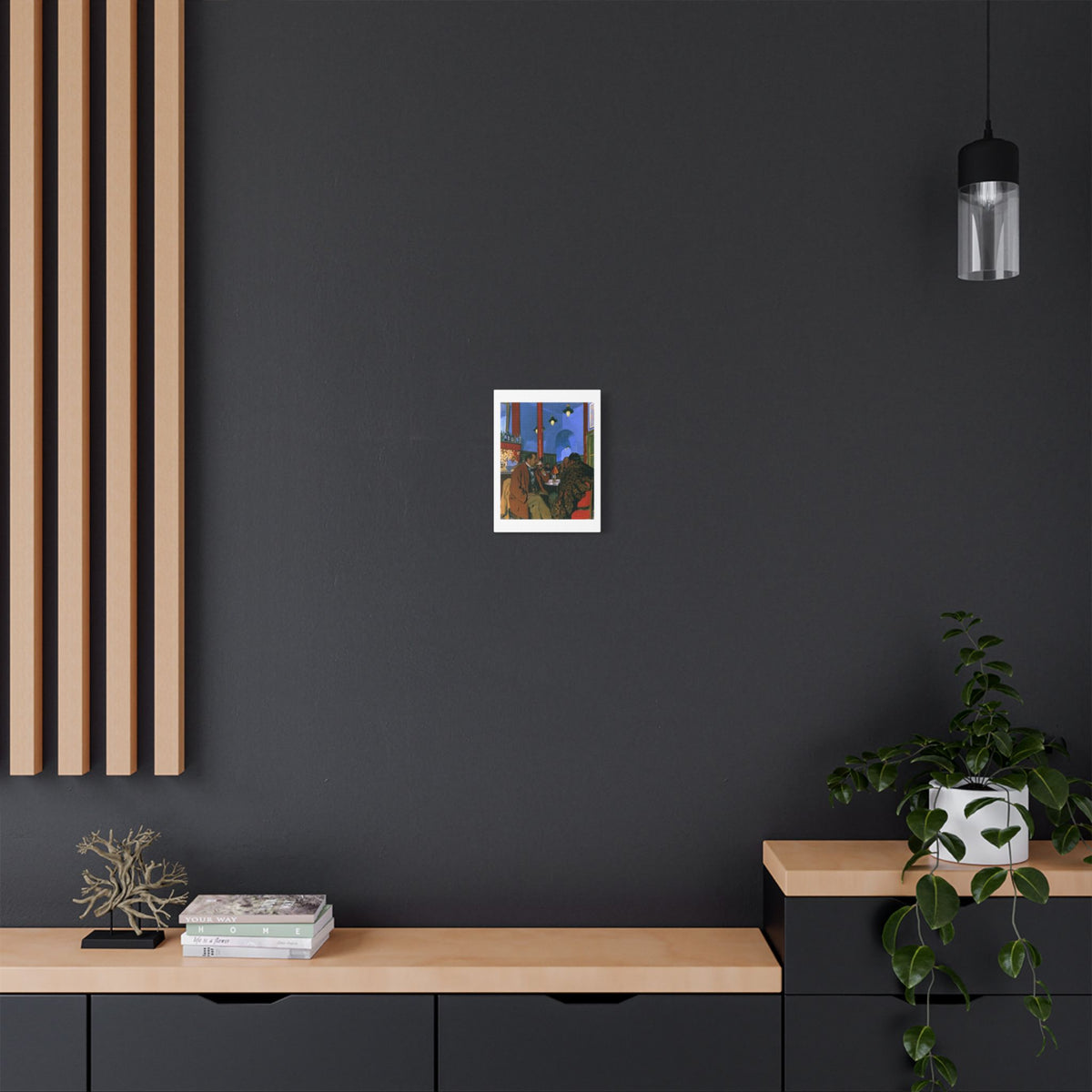 Café Art V, Print on Satin Canvas, Stretched