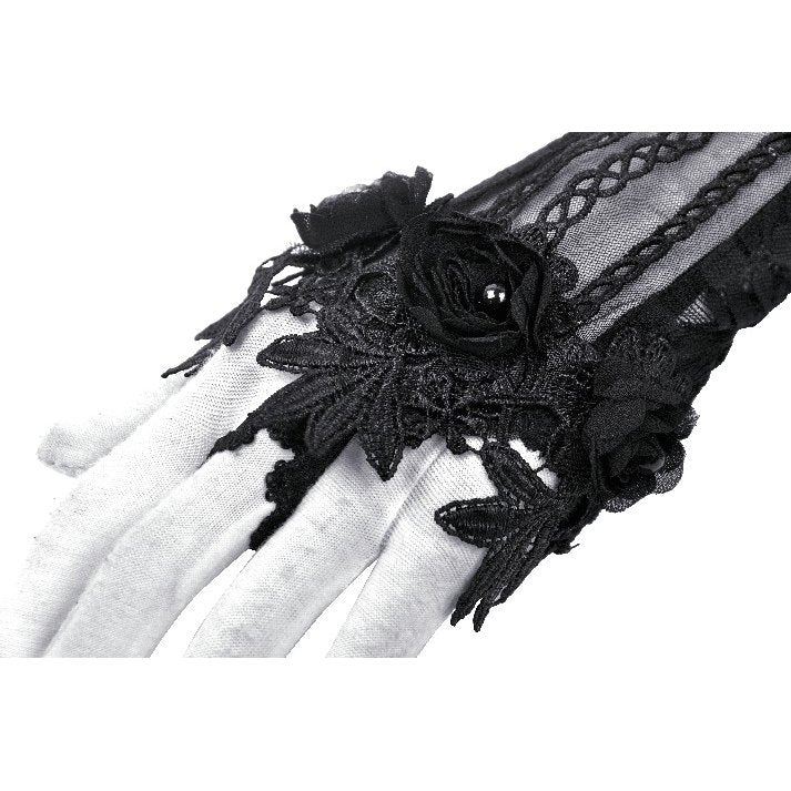 Dark in Love Ottilie Gothic Embellished Lace Fingerless Gloves