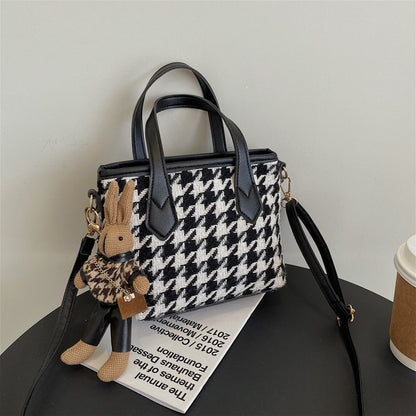 Houndstooth or Checkerboard Fashion Plaid Shoulder Handbag