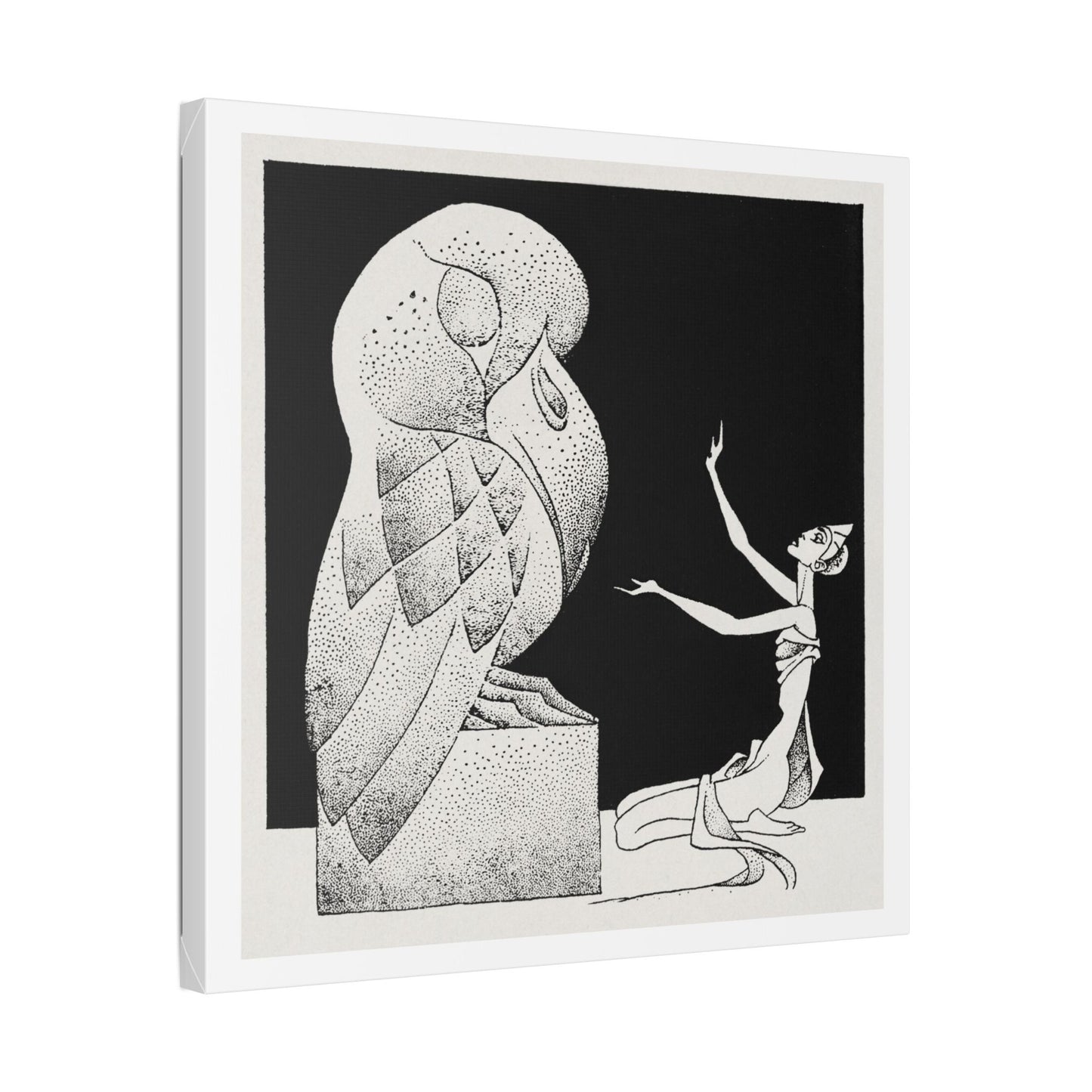 Vintage Illustration for Dragon Moon, a Short Tale by Henry Kuttner (1941) by Hannes Bok, Canvas Art Print