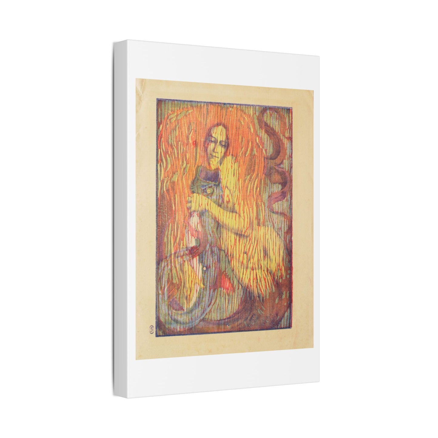 Playful Mermaid (1897) by Paul Herrmann, from the Original, Canvas Art Print