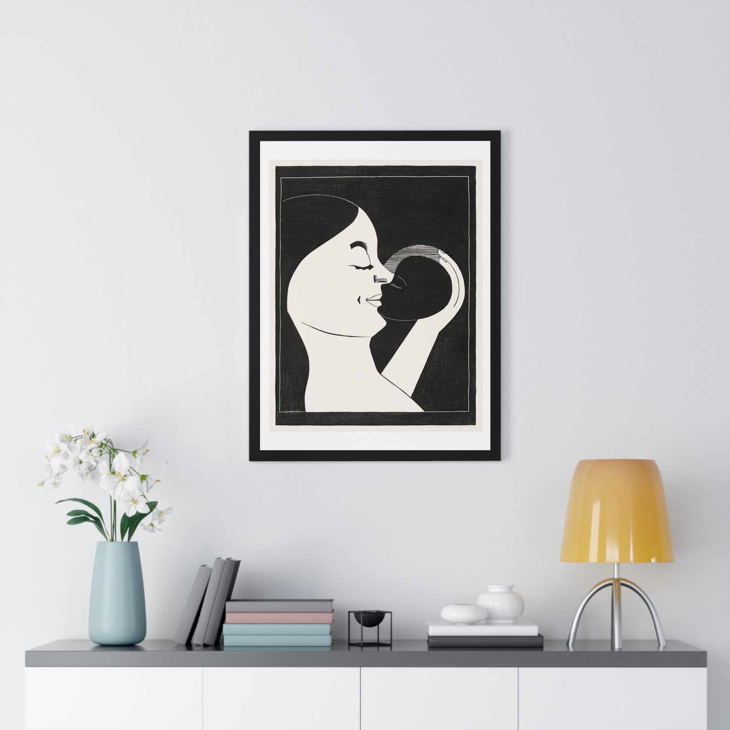 Mother and Child 'Moeder en Kind' (1929) by Samuel Jessurun de Mesquita, from the Original, Framed Print