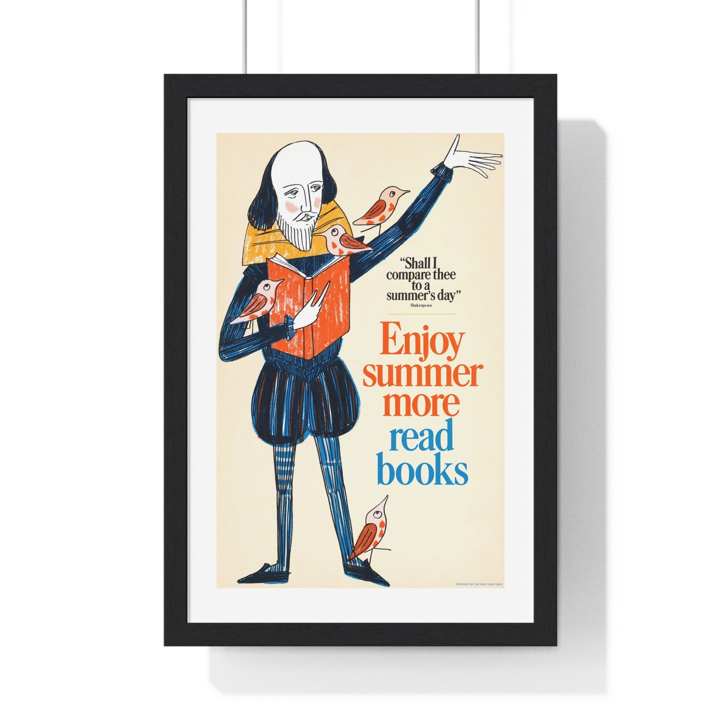 Enjoy Summer More, Read Books (1966) Vintage Poster by Bill Sokol, from the Original, Framed Art Print