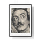 Salvador Dali Portrait, Pencil Sketch 'Designed by AI' Framed Art Print