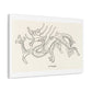 Chinese Decorative Art Print Le Dragon on Satin Canvas, Stretched