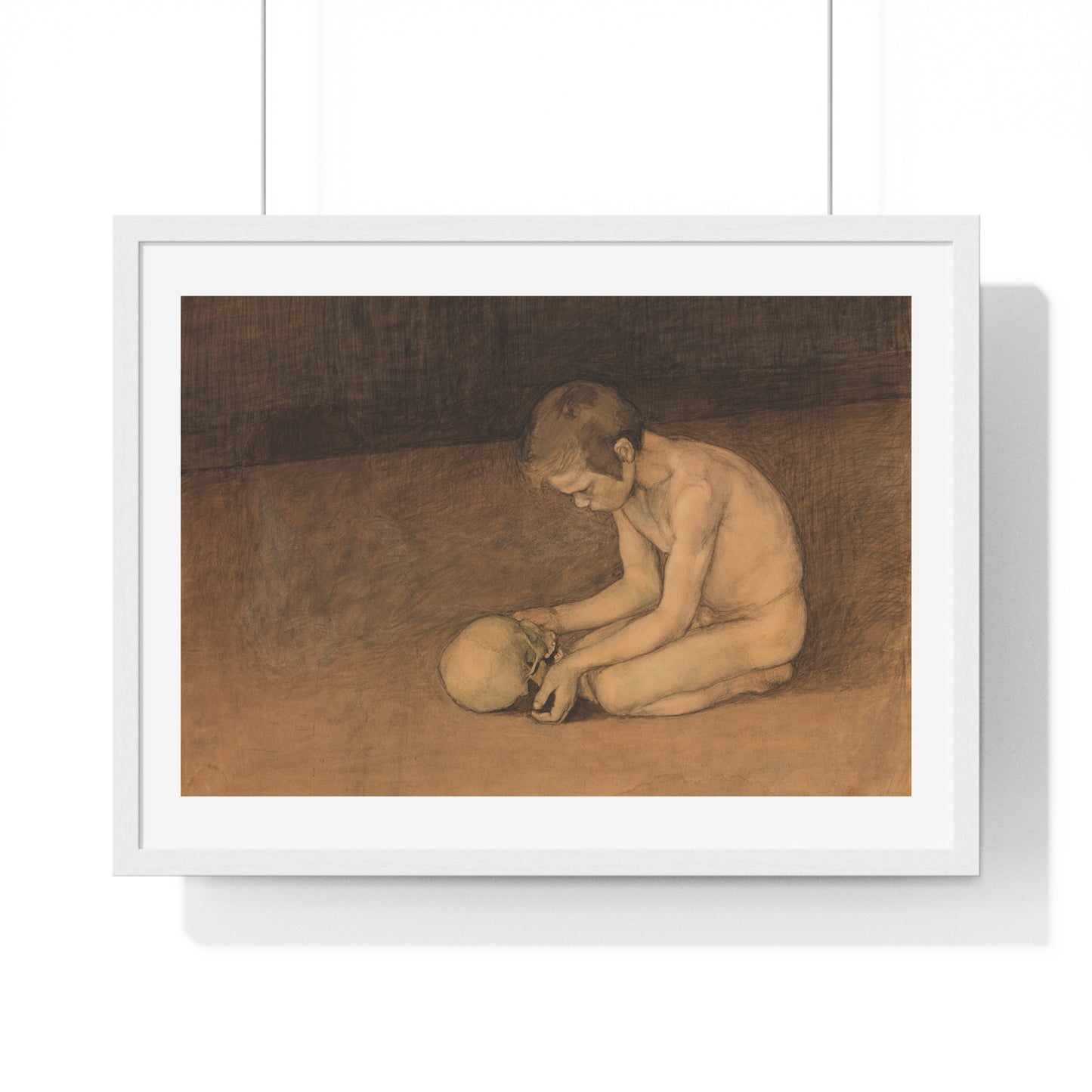 Boy with Skull (1893) by Magnus Enckell, from the Original, Framed Print