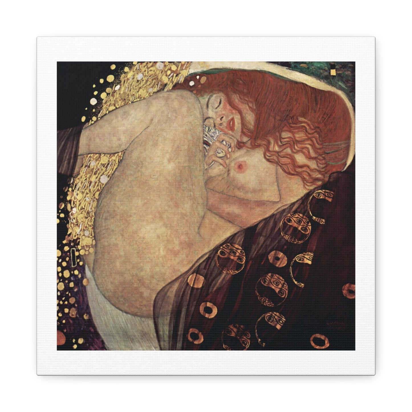 Gustav Klimt's Danae (1907) Canvas Art Print from the Original