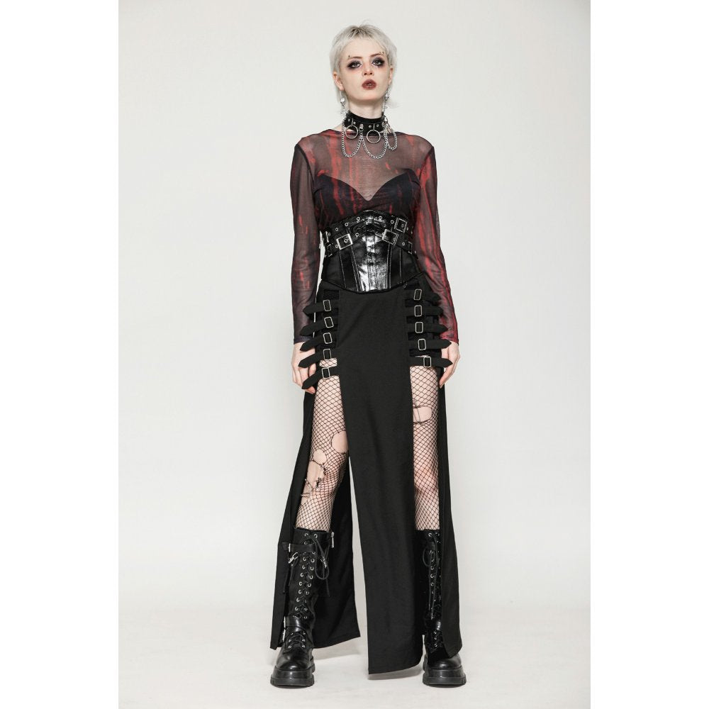 Dark in Lia Punk Love Patent Leather Waist Corset with Metal Accents