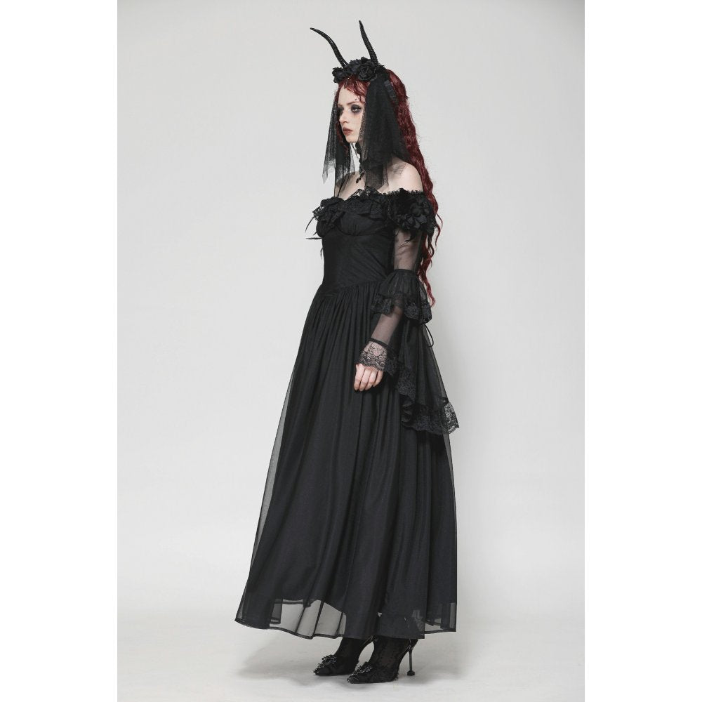 Dark in Love Millicent Black Tulle Feather Fantasy dress