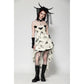 Dark in Love Zosia Punk Gothic Butterfly Embroidered Lace Dress in Beige