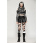 Dark in Love Xianne Prison Bunny Striped Hooded Crop Top