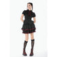 Dark in Love Black Crimson Gothic Tiered Skirt