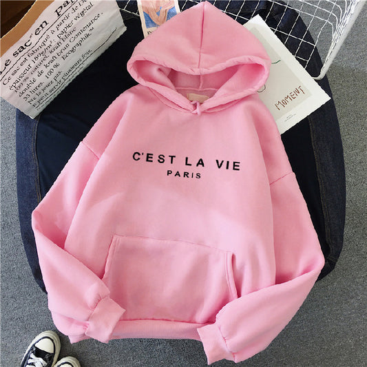 C'Est La Vie Paris Print Hoodie