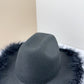 Western Denim Sunscreen Feather Broad-Brimmed Hat