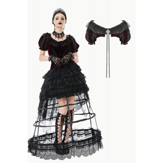 Dark in Love Isolde Velvet and Lace Puff Sleeve Bolero