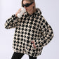 Vireous Women's Houndstooth Loose-Fit Fashion Hoodie, Plus Sizes