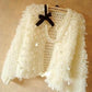 Women's Sequined Mohair Short Cardigan Sweater