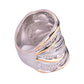 Winding Gold Two-Tone Ring, Full Rhinestone Zirconia Studded