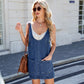 Vireous Women's Denim Overalls Dress with Pockets, Sling Midi Dress
