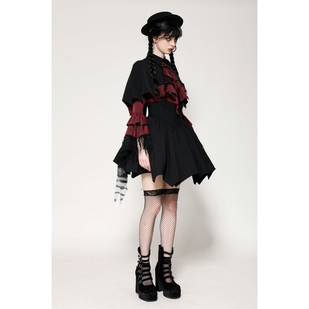 Dark in Love Camazotz Vampire Bat-Shaped Capelet in Black and Blood Red