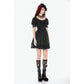 Dark in Love Gothic Lace Square-Neck Puff-Sleeve Dress