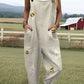 'Flower Power' Women's Casual Suspender Trousers