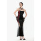 Dark in Love Lilith Red and Black Mesh Panel Goth Gown