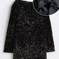 Glittering Sequined Bow-Back Long-Sleeve Special Occasion Dress