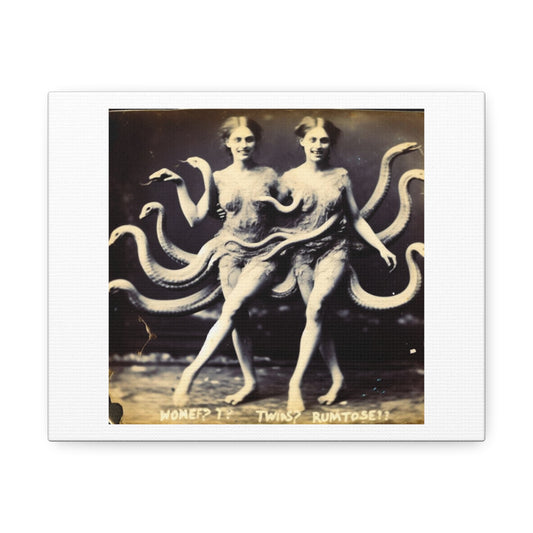 Circus Sideshow Twins II 'Designed by AI' Art Print on Canvas