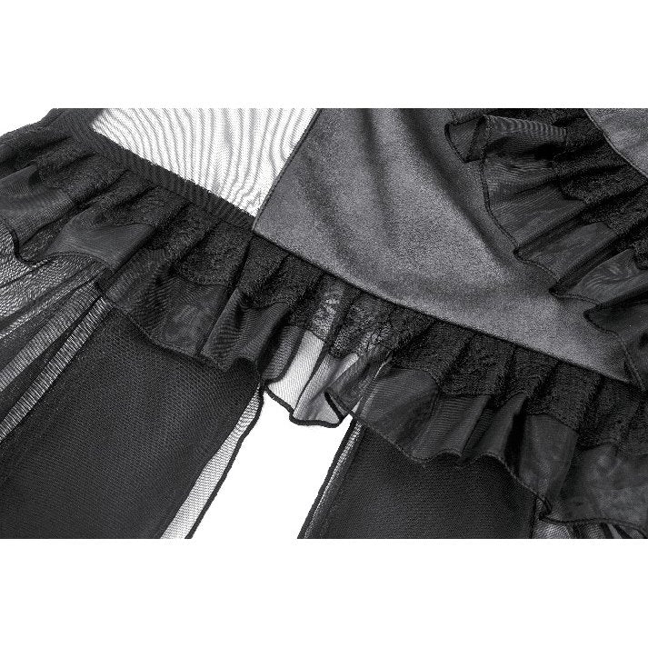 Dark in Love Seraphina Tiered Mesh and Ruffle Goth Gown