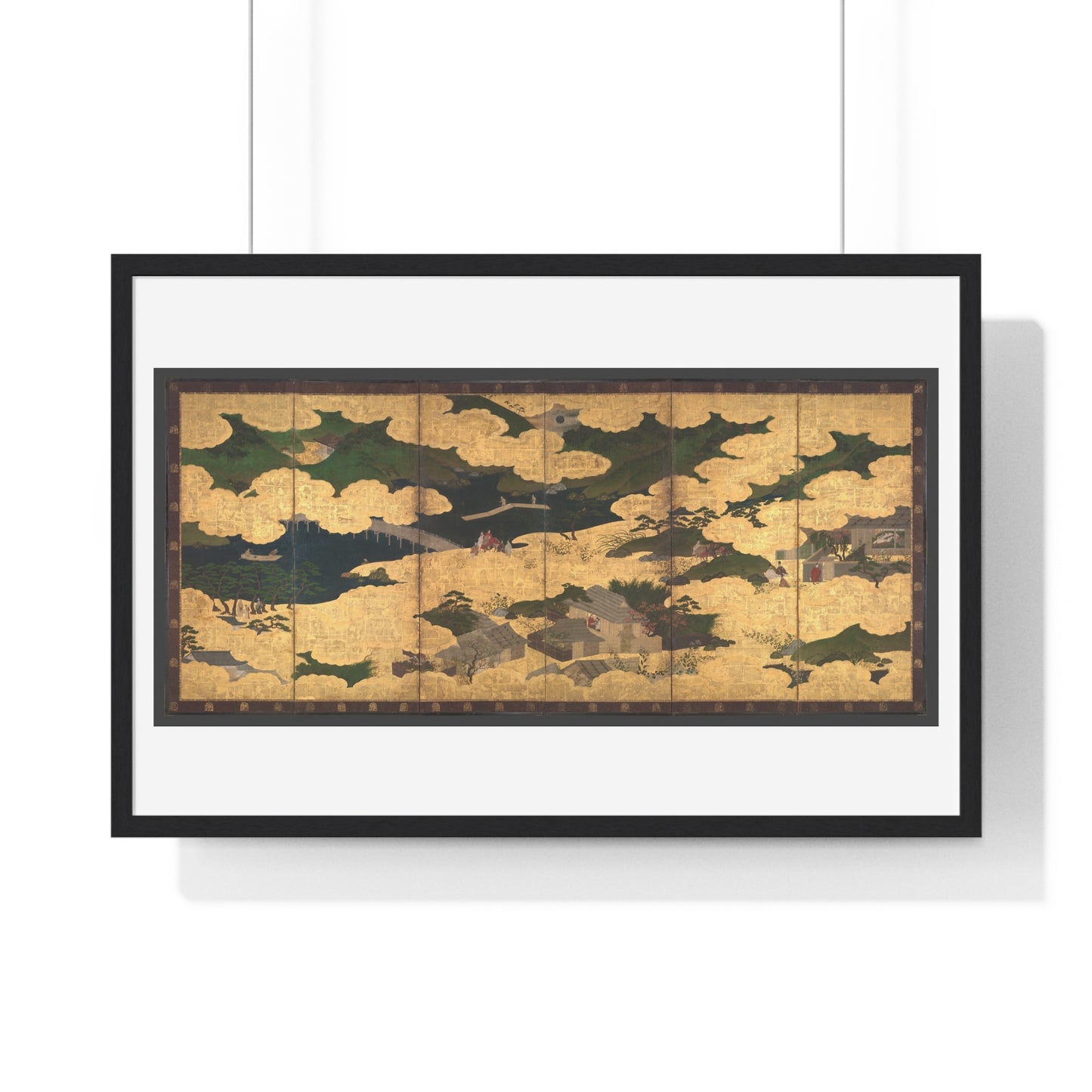 Japanese 13th Century Screen Painting, Kogō and the Imperial Procession to Ōhara, from The Tale of the Heike (Heike Monogatari) Framed Print